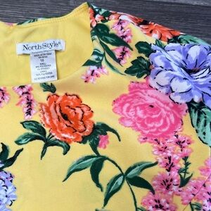 NorthStyle Yellow Floral Blouse with Multicolor Blooms